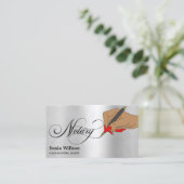 公証人モダン融資契約業者タイポグラフィブシン 名刺 (スタンド正面)