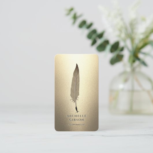 公証人モダン調印代理金ゴールドモノグラエレガントム 名刺 (スタンド正面)