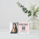 公証人モダンQRコード署名エージェントの写真 名刺 (スタンド正面)