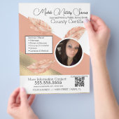 公証人モバイルサービスフォトピンクQRフライヤー チラシ (手)