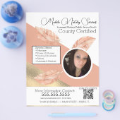 公証人モバイルサービスフォトピンクQRフライヤー チラシ (シングル)