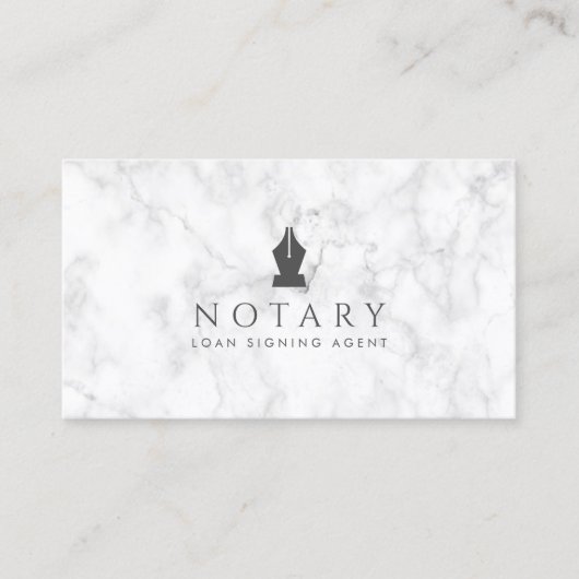 公証人モバイルローン署名エージェントホワイト大理石 名刺 (正面)