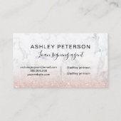 公証人ロゴタイポグラフィ大理石バラ金ゴールドグリッター 名刺 (裏面)