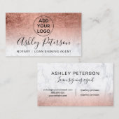 公証人ロゴタイポグラフィ大理石バラ金ゴールド箔 名刺 (正面/裏面)