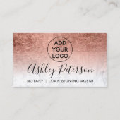 公証人ロゴタイポグラフィ大理石バラ金ゴールド箔 名刺 (正面)