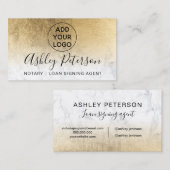 公証人ロゴタイポグラフィ大理石黄色金ゴールド箔 名刺 (正面/裏面)