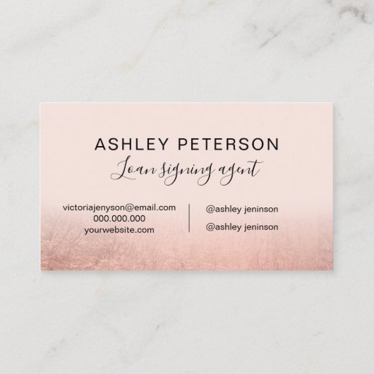 公証人ロゴタイポグラフィ赤面バラ金ゴールド箔 名刺 (裏面)