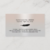 公証人ローンのサインエレガントエージェント銀写真 名刺 (裏面)