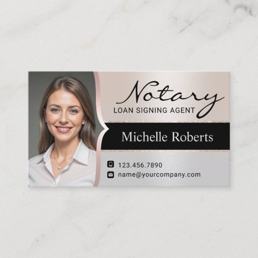 公証人ローンのサインエレガントエージェント銀写真 名刺 (正面)