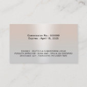 公証人ローンのサインモダンエージェント銀写真 名刺 (裏面)