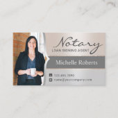 公証人ローンのサインモダンエージェント銀写真 名刺 (正面)