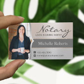 公証人ローンのサインモダンエージェント銀写真 名刺