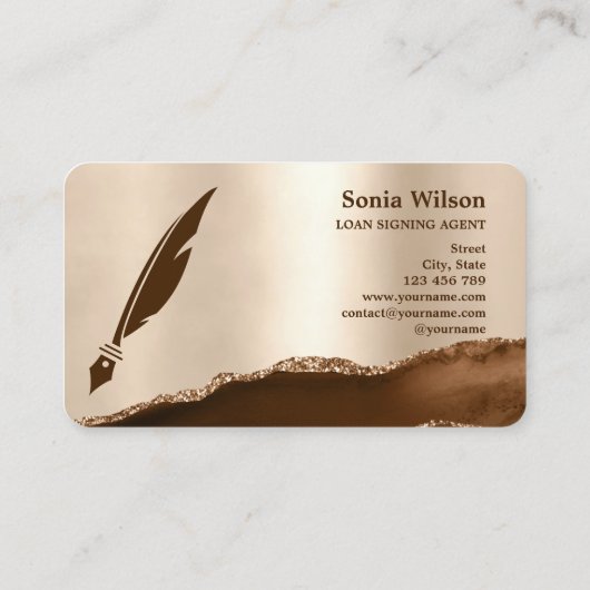 公証人ローンのサインモダンエージェントCopper Brown 名刺 (裏面)