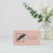 公証人ローンの署名エージェントのフェザーロゴ 名刺 (スタンド正面)