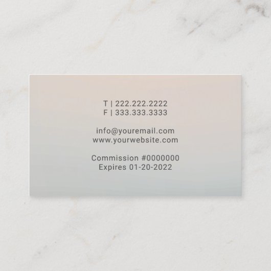 公証人ローンの署名エージェントQuillロゴ上品なシルバー 名刺 (裏面)