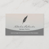 公証人ローンの署名エージェントQuillロゴ上品なシルバー 名刺 (正面)