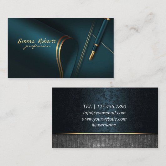 公証人ローンの署名代理人のグモダンリーン 名刺 (正面/裏面)