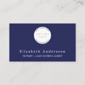 公証人ローンの署名代理人ネイビーブルーフォトQRロゴ 名刺 (正面)