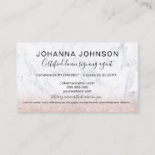 公証人ローンバラ金ゴールドグリッター大理石タイポグラフィ 名刺 (裏面)