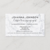 公証人ローンバラ金ゴールド白大理石タイポグラフィ 名刺 (裏面)