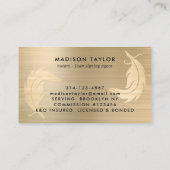 公証人ローン代理クラシック金ゴールドブラシ付き金属クイル 名刺 (裏面)