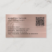 公証人ローン代理バラ金ゴールドブラシ付き金属クイルQR 名刺 (裏面)