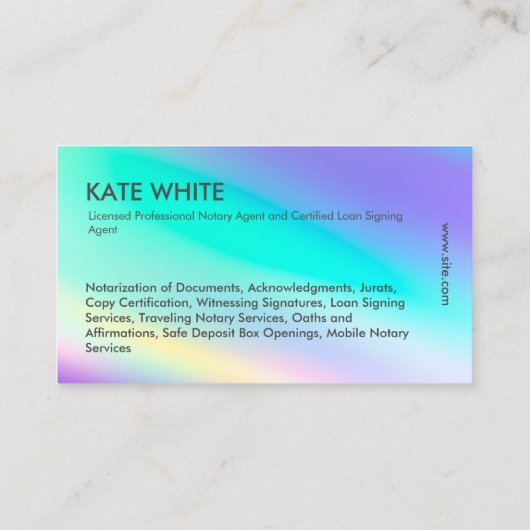 公証人ローン代理人 名刺 (裏面)