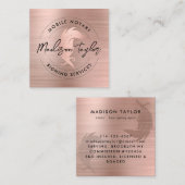 公証人ローン代理店バラ金ゴールドブラシ付き金属キール スクエア名刺 (正面/裏面)