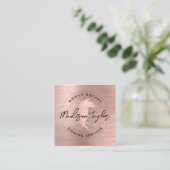 公証人ローン代理店バラ金ゴールドブラシ付き金属キール スクエア名刺 (スタンド正面)