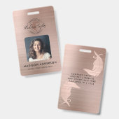 公証人ローン代理店ブラシ付きバラ金ゴールドクイル写真 バッジ (正面&裏面)