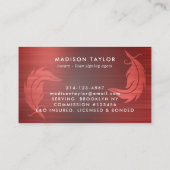 公証人ローン代理店ブルゴーニュ赤ブラシ仕上げ金属クイル 名刺 (裏面)