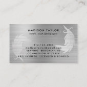 公証人ローン剤シルバーグレーブラシ仕上げ金属クイル 名刺 (裏面)