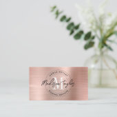 公証人ローン剤バラ金ゴールドピンクメタリックモノグラム 名刺 (スタンド正面)