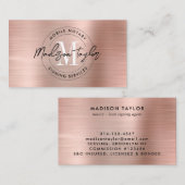 公証人ローン剤バラ金ゴールドピンクメタリックモノグラム 名刺 (正面/裏面)