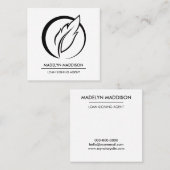 公証人ローン署名エージェモダンントブラック&ホワイト スクエア名刺 (正面/裏面)