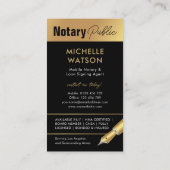 公証人ローン署名エージェモダンントブラック&金ゴールド 名刺 (裏面)