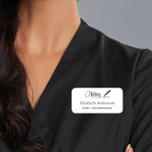 公証人ローン署名エージェントのホワイトスクリプトエレガント 名札