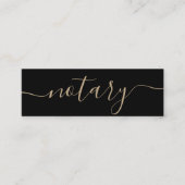 公証人ローン署名エージェントのミニマリスト金ゴールドスクリプト スキニー名刺 (正面)