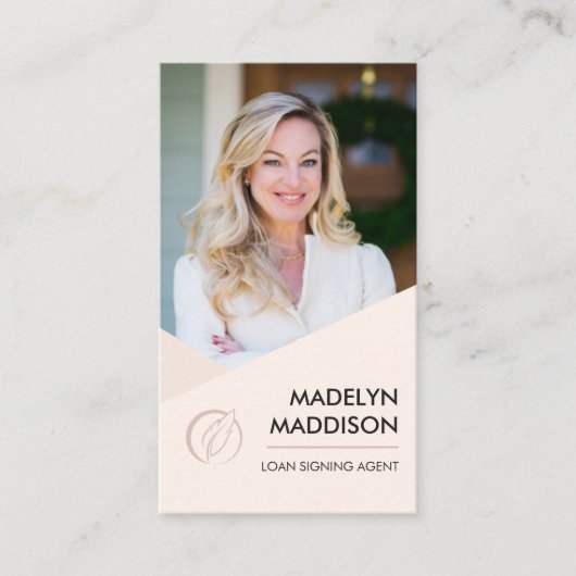 公証人ローン署名エージェントのモダンバラ写真 名刺 (正面)