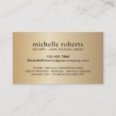 公証人ローン署名エージェントのモダン金ゴールド写真 名刺 (裏面)
