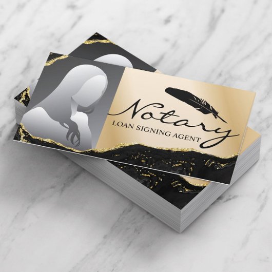 公証人ローン署名エージェントのモダン金ゴールド収集の写真 名刺