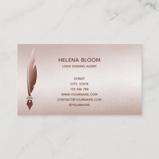 公証人ローン署名エージェントのリムーバブルペン 名刺 (裏面)