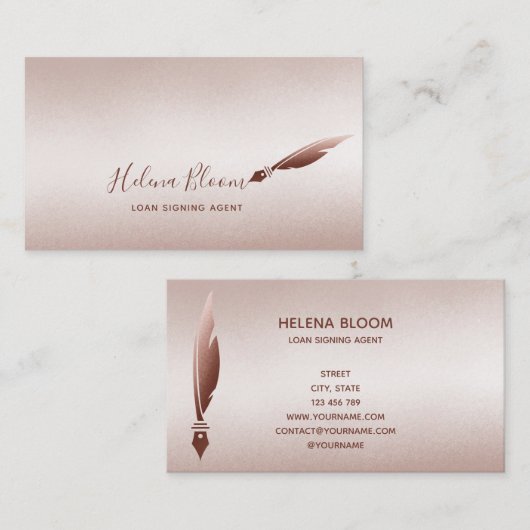 公証人ローン署名エージェントのリムーバブルペン 名刺 (正面/裏面)