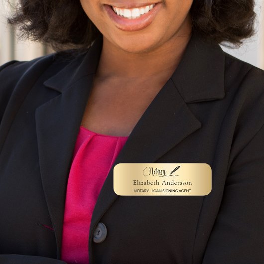 公証人ローン署名エージェントの金ゴールドスクリプト磁気 名札