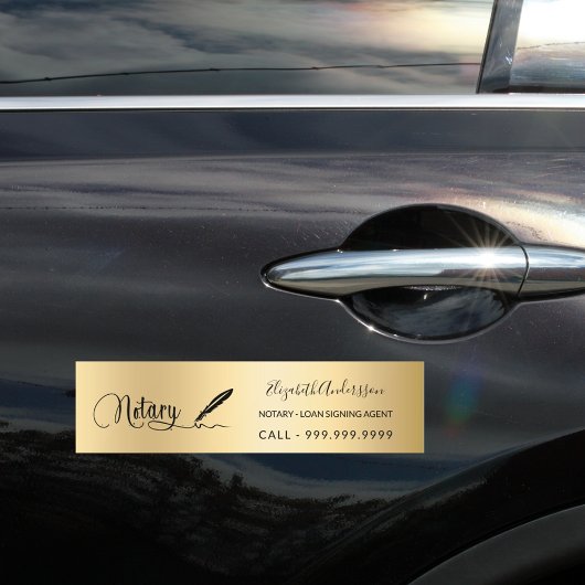 公証人ローン署名エージェントの金ゴールドスクリプト バンパーステッカー
