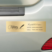 公証人ローン署名エージェントの金ゴールドスクリプト バンパーステッカー (車上)