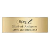 公証人ローン署名エージェントの金ゴールドスクリプト 名札 (正面)
