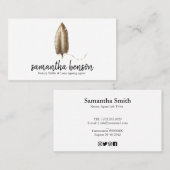 公証人ローン署名エージェントエレガントのクイールペンのロゴ 名刺 (正面/裏面)