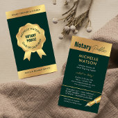 公証人ローン署名エージェントエレガントグリーンおよび金ゴールド 名刺