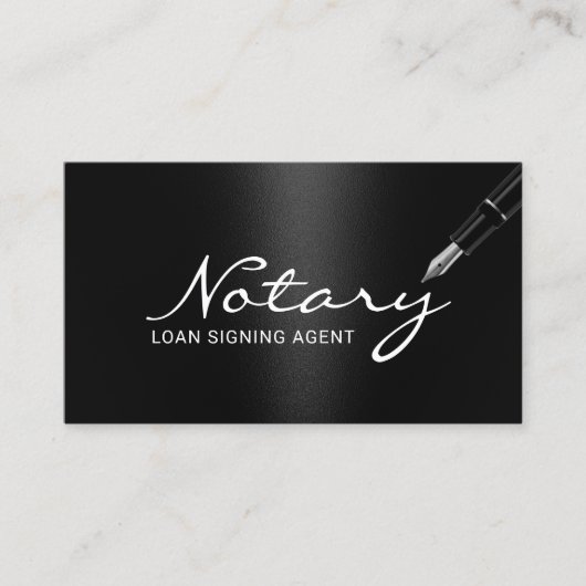 公証人ローン署名エージェントエレガントブラック 名刺 (正面)